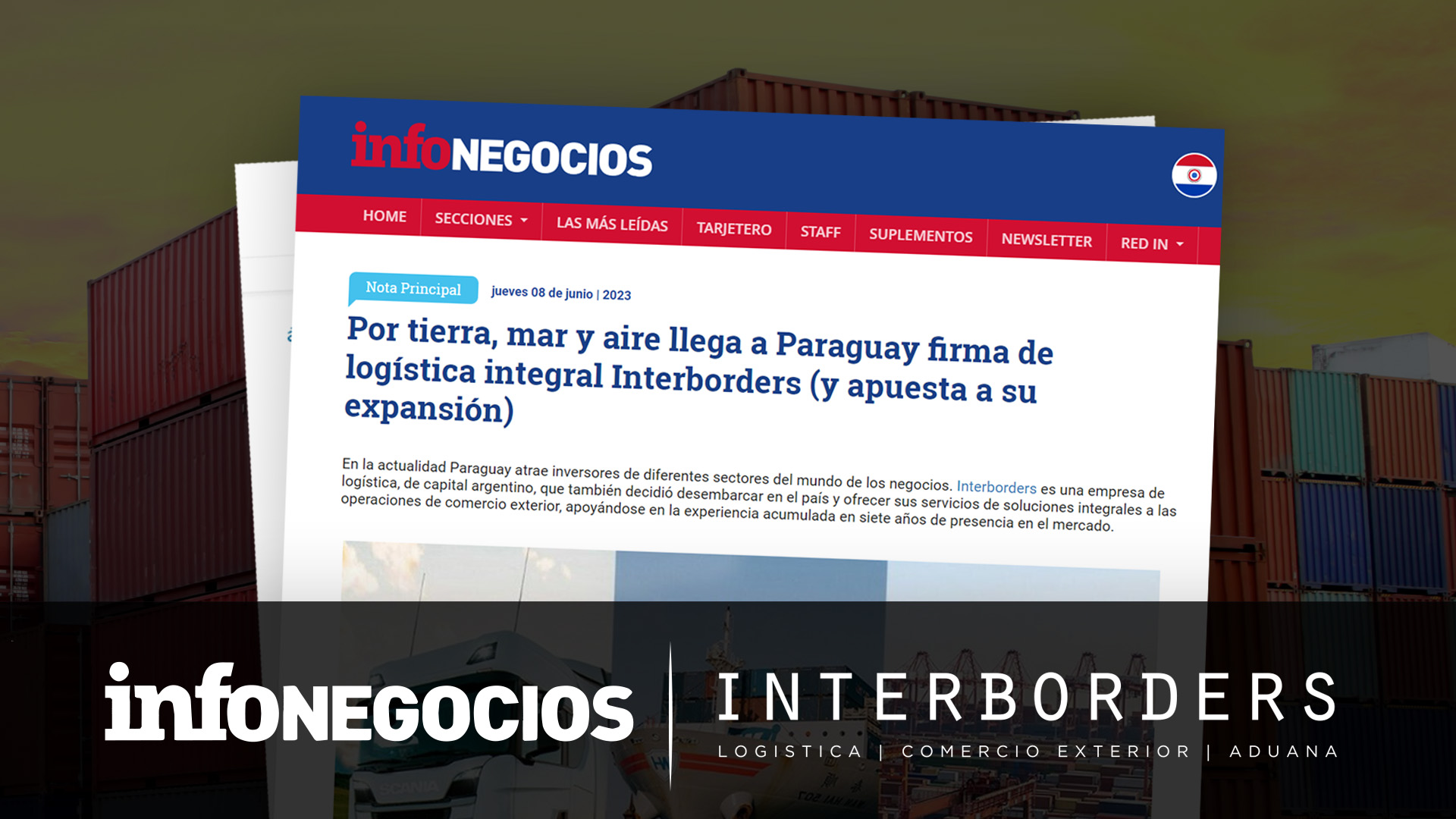 Por tierra, mar y aire llega a Paraguay firma de logística integral Interborders (y apuesta a su expansión)